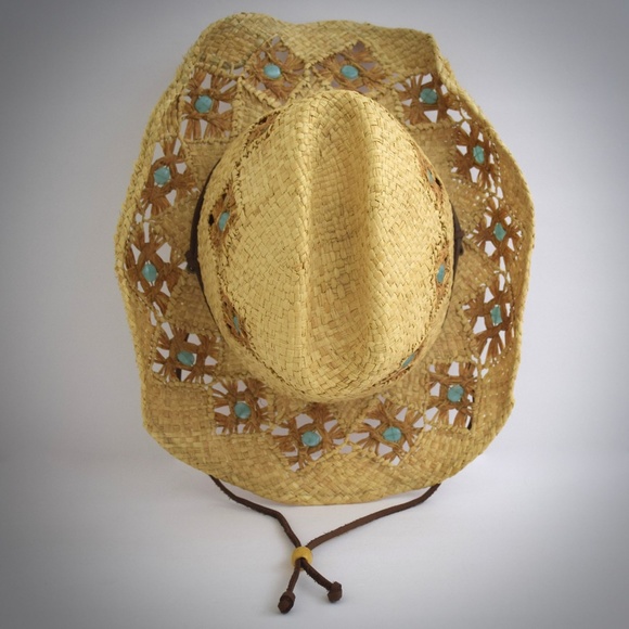 Scala Western Cowboy Sun Hat Woven Natural Fibers - Picture 7 of 8